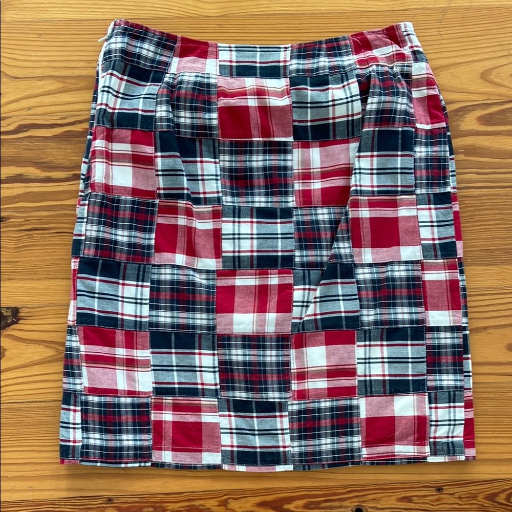 Plaid Madras Skirt - Red and Blue - Picture 2 of 5